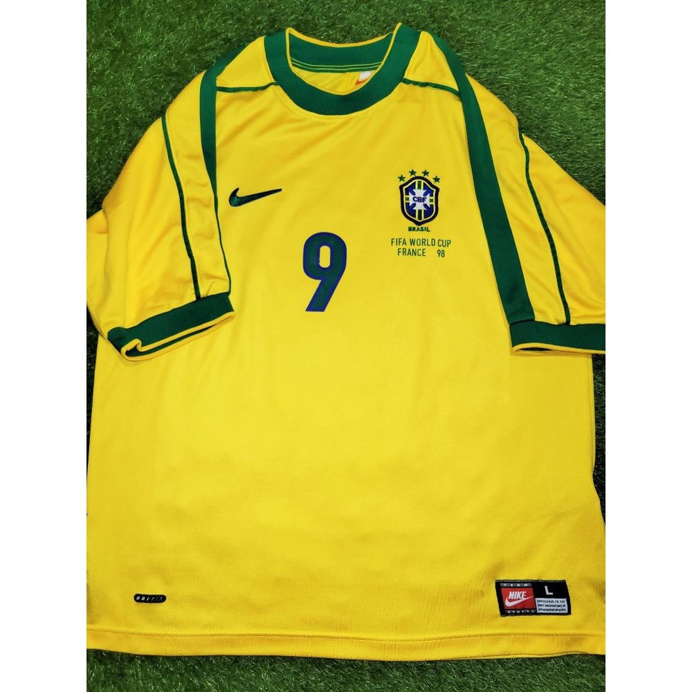 Ronaldo Brazil 1998 WORLD CUP Home Nike Soccer Jersey Shirt Camiseta L